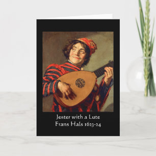 Jester with a Lute Greeting Card Kaart