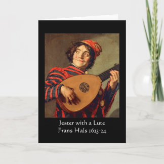 Jester with a Lute Greeting Card Kaart