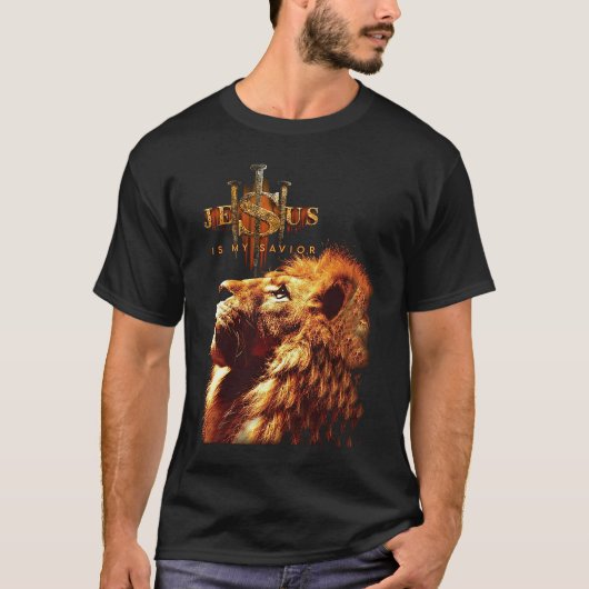 Jesu Is My Savior lion I can do all thing through T-shirt (Voorkant)
