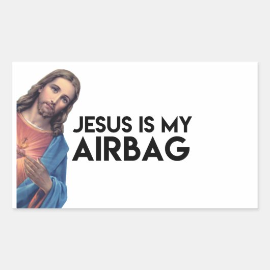 Jesuis is my Airbag Rechthoekige Sticker (Voorkant)