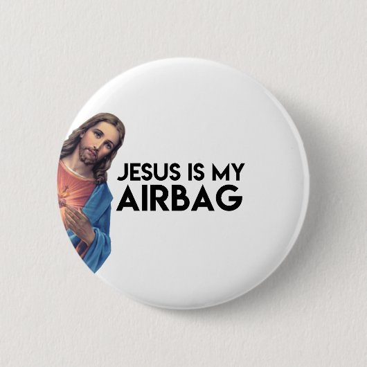 Jesuis is my Airbag Ronde Button 5,7 Cm (Voorkant)