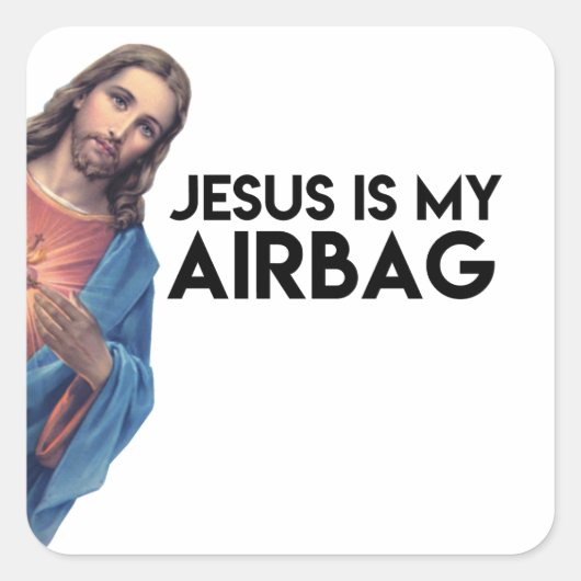 Jesuis is my Airbag Vierkante Sticker (Voorkant)