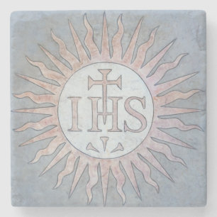 Jesuit IHS Christogram Stone Stenen Onderzetter