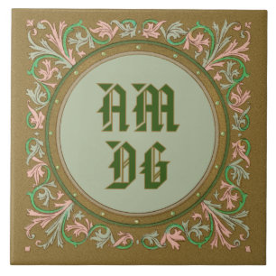 Jesuit Motto van St Ignatius (BK 50; Latijn Abbrev Tegeltje