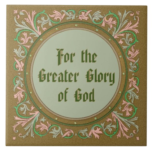 Jesuit Motto van St Ignatius Loyola (BK50; Engels) Tegeltje (Voorkant)