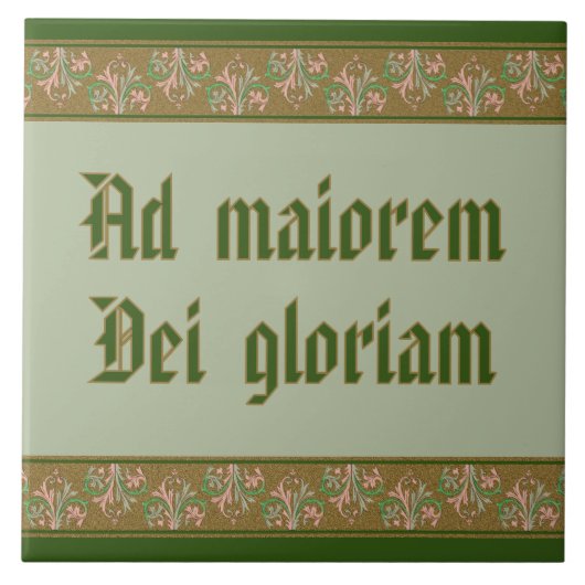 Jesuit Motto van St Ignatius Loyola (BK 50; Latijn Tegeltje (Voorkant)