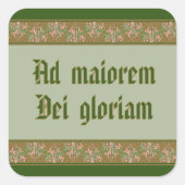 Jesuit Motto van St Ignatius Loyola (BK 50; Latijn Vierkante Sticker (Voorkant)