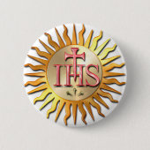 Jesuit Seal Ronde Button 5,7 Cm (Voorkant)
