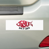 Jesus24-7-365 Bumpersticker (Op auto)