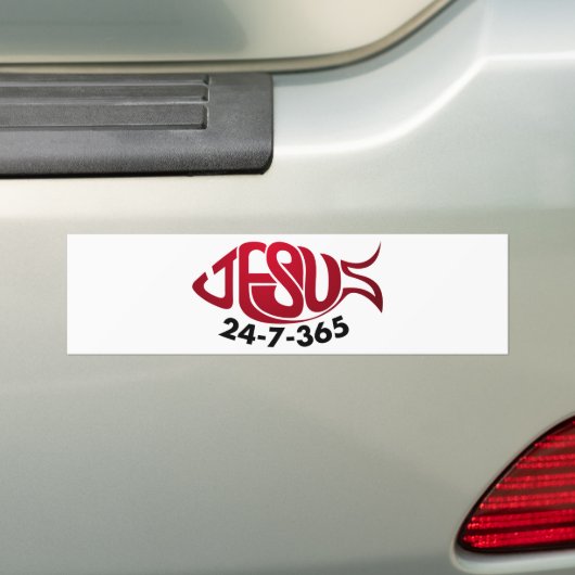Jesus24-7-365 Bumpersticker (Op auto)