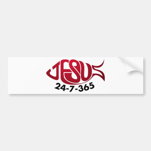 Jesus24-7-365 Bumpersticker (Voorkant)