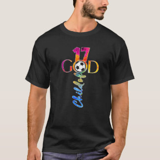 JESUS 17 JAAR KIND VAN GOD VOETBAL 17DE VERJAARDAG T-SHIRT