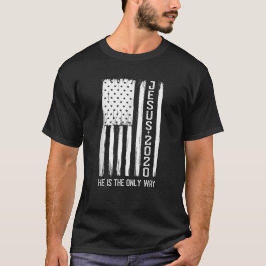 Jesus 2020 Amerikaanse vlag  T Shirt (Voorkant)