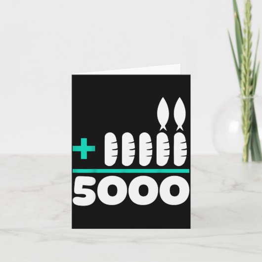 Jesus 2 Fishes 5 Breads 5000 Chosen Against The Cu Kaart (Voorkant)