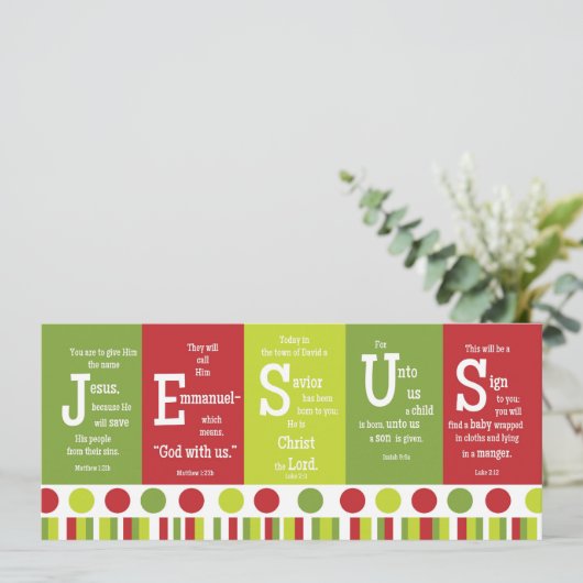 JESUS 2-zijdig chassis met kerstkaart (Staand voorkant)