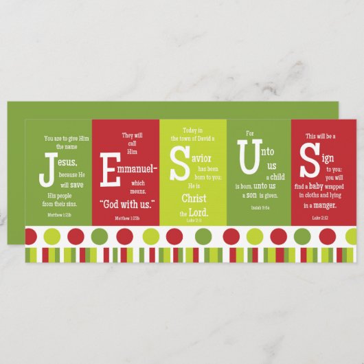 JESUS 2-zijdig chassis met kerstkaart (Voorkant / Achterkant)