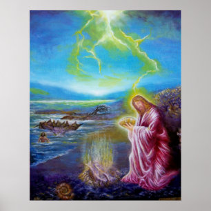 JESUS AAN DE KUST VAN DE ZEE , Johannes 21 Poster