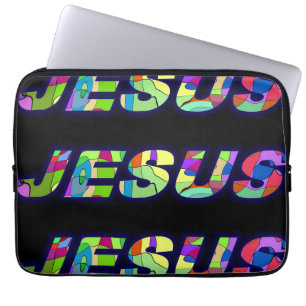 Jesus Aanmelden Meerdere Kleuren Laptop Sleeve