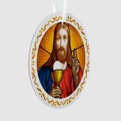 Jesus Afbeelding met Gouden Lijst Ornament (voorkant)