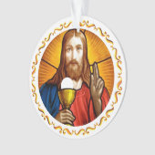 Jesus Afbeelding met Gouden Lijst Ornament (voorkant)