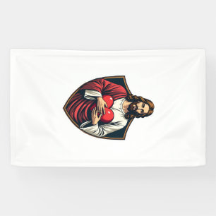 Jesus Afgeschermd Hart Vintage Gravure Shirt Spandoek