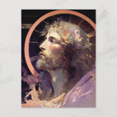Jesus AI Generated Glas in lood Art Briefkaart (Voorkant)