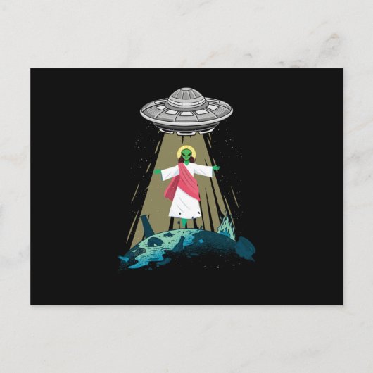 Jesus Alien Abduction UFO Believer Aliens Gift Briefkaart (Voorkant)