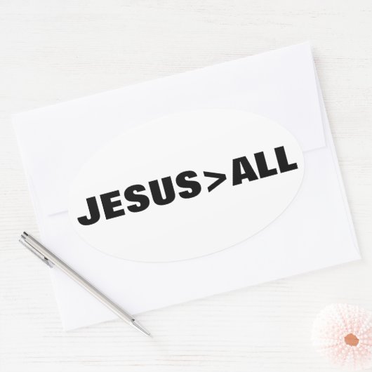JESUS>ALL OVAL STICKER (Envelop)
