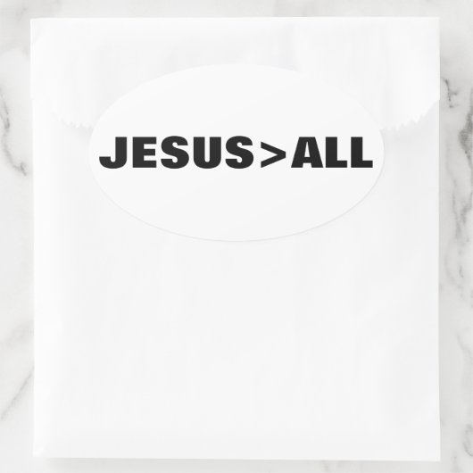 JESUS>ALL OVAL STICKER (Tas)