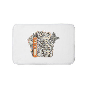 Jesus Alles Vintage Christelijke Typografie Ontwer Badmat