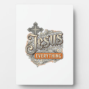 Jesus Alles Vintage Christelijke Typografie Ontwer Fotoplaat
