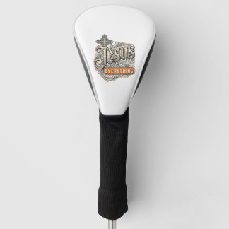 Jesus Alles Vintage Christelijke Typografie Ontwer Golfheadcover