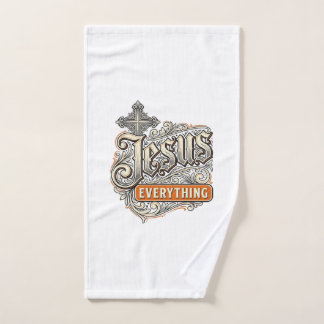 Jesus Alles Vintage Christelijke Typografie Ontwer Handdoek