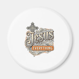Jesus Alles Vintage Christelijke Typografie Ontwer Magneet