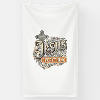 Jesus Alles Vintage Christelijke Typografie Ontwer Spandoek