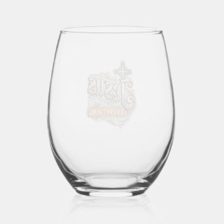 Jesus Alles Vintage Christelijke Typografie Ontwer Wijnglas Zonder Voet