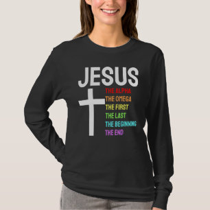 Jesus Alpha Omega eerste laatste begin laatste Chr T-shirt