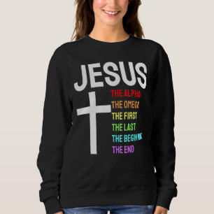 Jesus Alpha Omega eerste laatste begin laatste Chr Trui