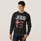 Jesus Alpha Omega eerste laatste begin laatste Chr Trui (Voorkant volledig)
