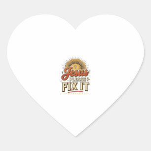 Jesus Alsjeblieft Repareer Vintage Christelijke Ty Hart Sticker