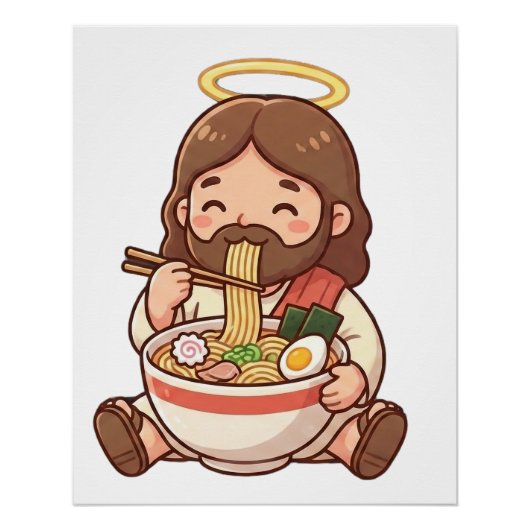 Jesus also likes ramen perfect poster (Voorkant)