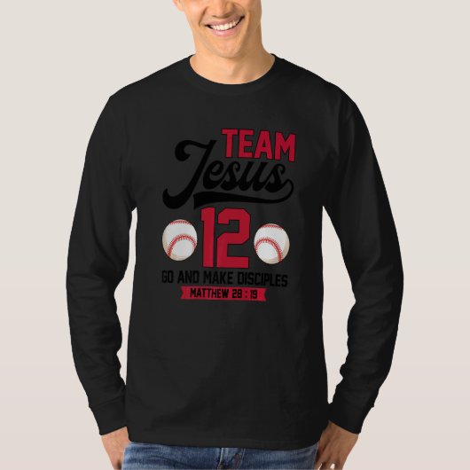 Jesus and Baseball Team Jesus Christian Matthew 28 T-shirt (Voorkant)