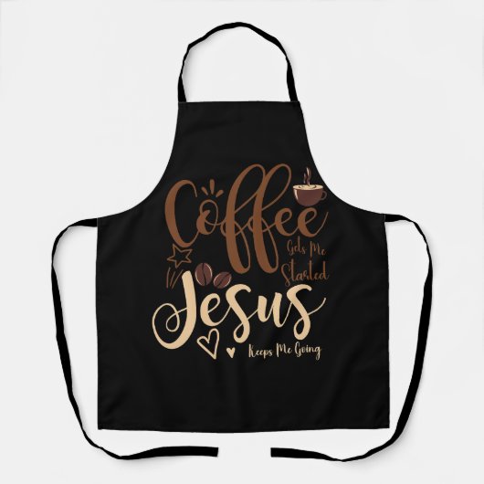 Jesus and Coffee Faith Christelijk Gezegde houdt m Schort (Voorkant)