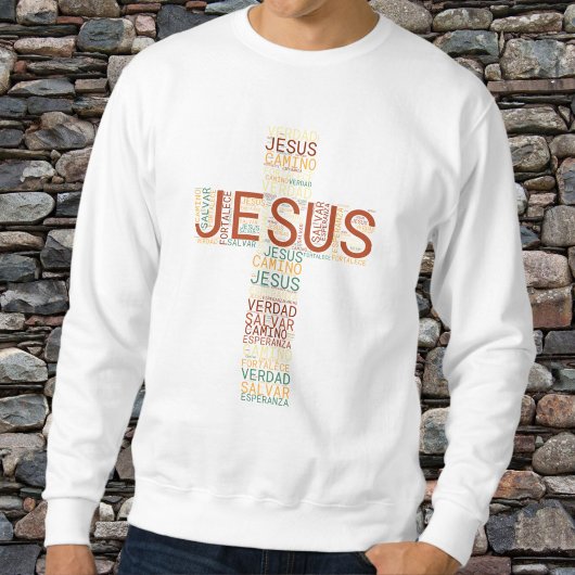 Jesus and Faith Cross Mannen Christelijk Spaans Trui