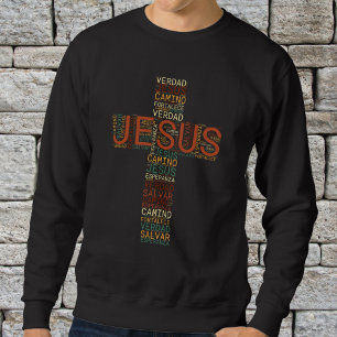 Jesus and Faith Cross Mannen Christelijk Spaans Trui