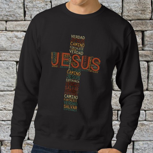 Jesus and Faith Cross Mannen Christelijk Spaans Trui