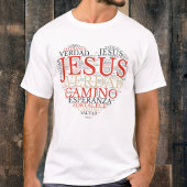 Jesus and Faith Heart Mannen Christelijk Spaans T-shirt