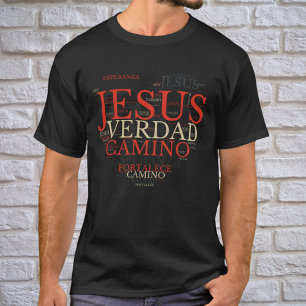 Jesus and Faith Heart Mannen Christelijk Spaans T-shirt