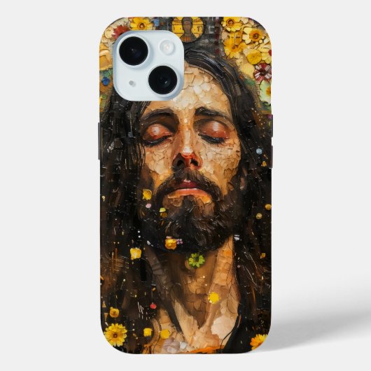 Jesus and Flowers Abstract Case-Mate iPhone Case (Achterkant)