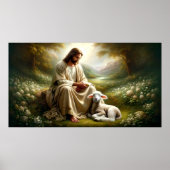 Jesus and Lamb Art Poster (Voorkant)